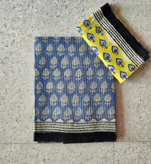 Traditional Bagru Print Kota Saree